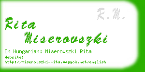 rita miserovszki business card